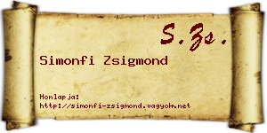 Simonfi Zsigmond névjegykártya