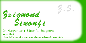 zsigmond simonfi business card